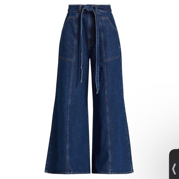 Anthropologie Farm High Rise Wide Leg Rio Palazzo Jeans Blue Denim Size 23 NWT - Picture 7 of 10